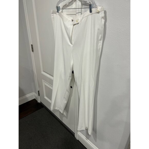 TanJay Straight Leg Ankle Pants Solid White Sz 24W Elastic Waist Minimalist NWT - Picture 3 of 9